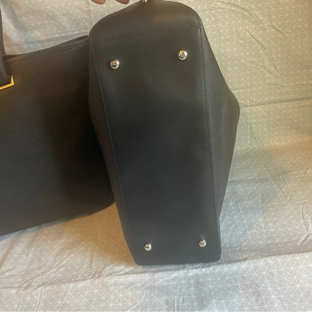 Lo & Sons Seville 13” Laptop Tote Black Saffiano Leather + Extra Shell